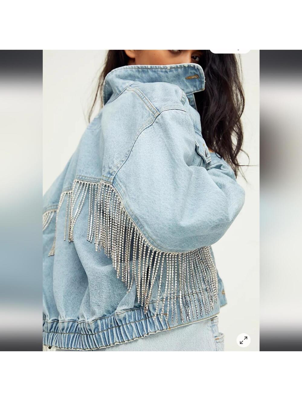 Free People Comet Denim Bomber